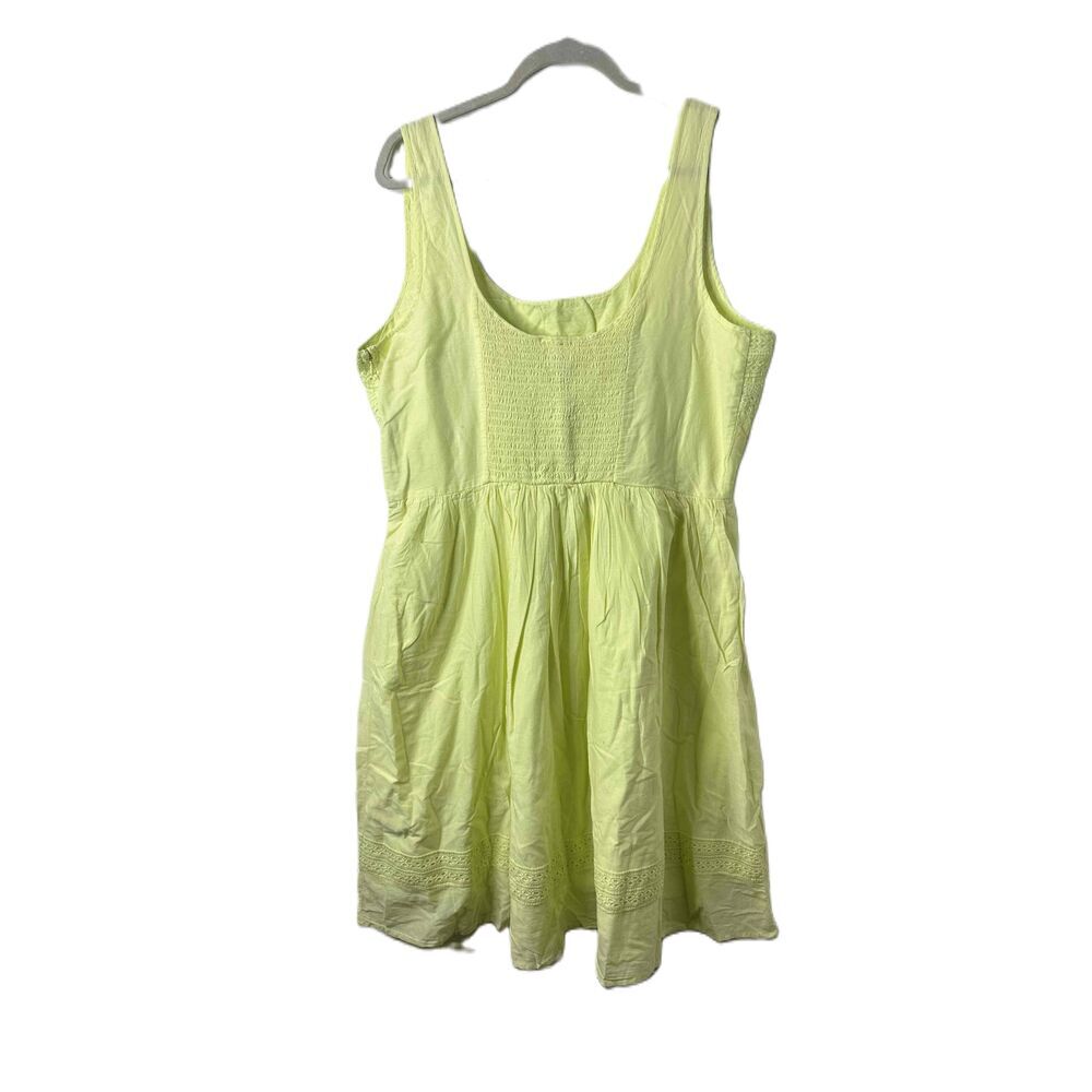 Old Navy Dress - Womens XL Pastel Lime Green Yellow Sleeveless Lace Sundress - Picture 7 of 7